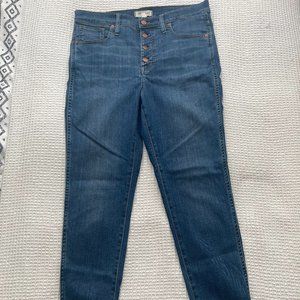 Madewell 10-inch High Rise Skinny Jeans w/ Button Front - Size 31